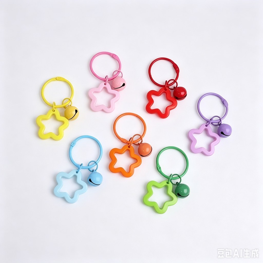 Alloy Star Bell Keychain